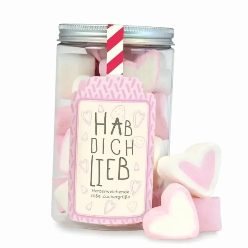 Caja snack con corazones dulces de malvavisco caja regalo “Te amo”
