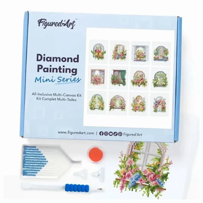 Serie de mini pintura de diamantes - Ventanas